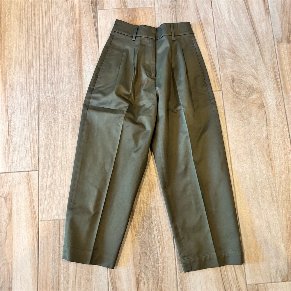 Banana Republic Pants Womens 0P Petite Olive Green High Waist Wide Leg